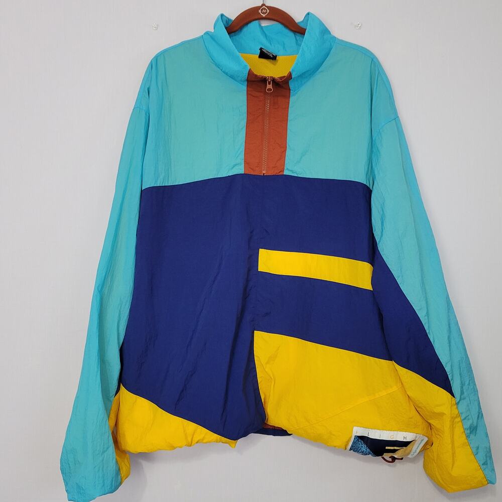 Nike Flight Color Block Quarter Zip Windbreaker Jacket mens size XXL Gorpcore